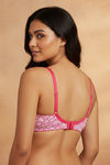 Zivame Essentials Double Layered Non Wired Full Coverage T-Shirt Bra - Dk Pink Floral — thumbnail 3